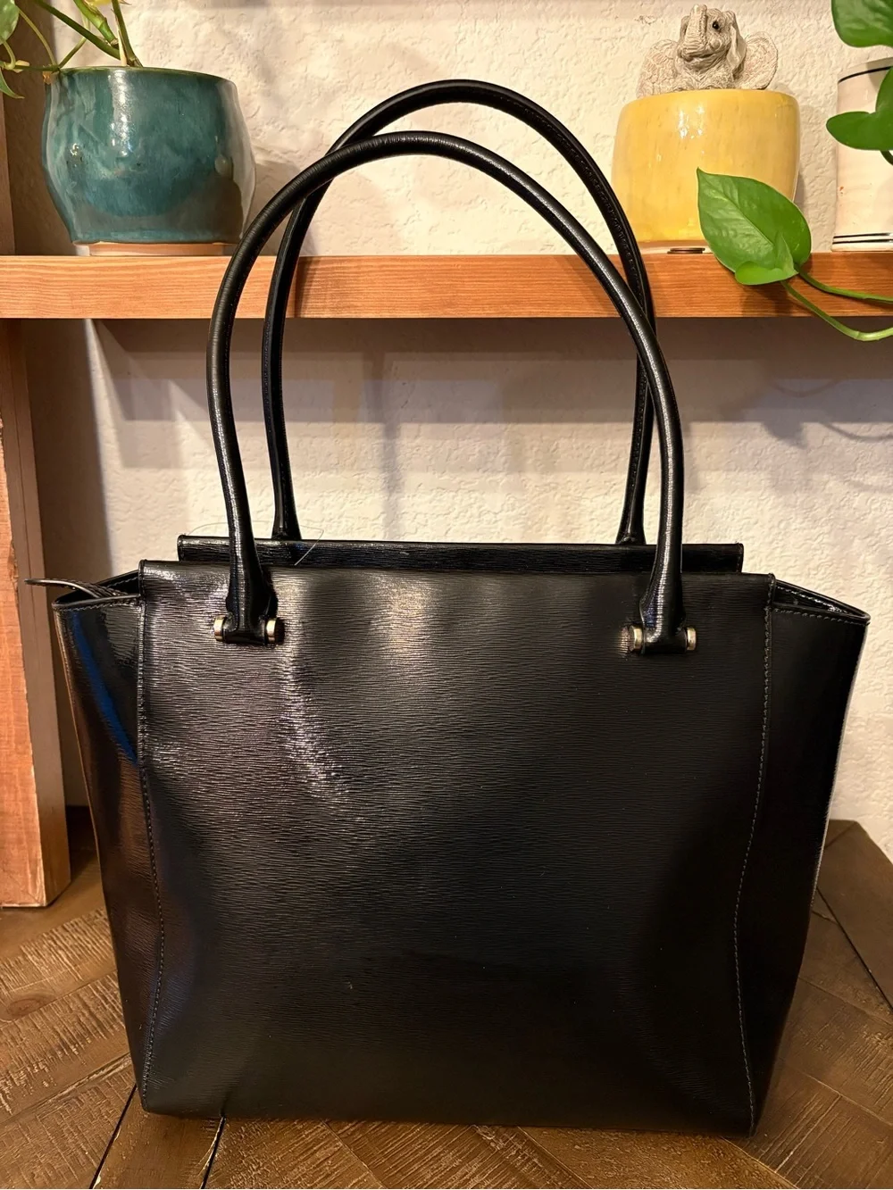 Kate Spade Bixby Place Medium Black Patent Leather Tote